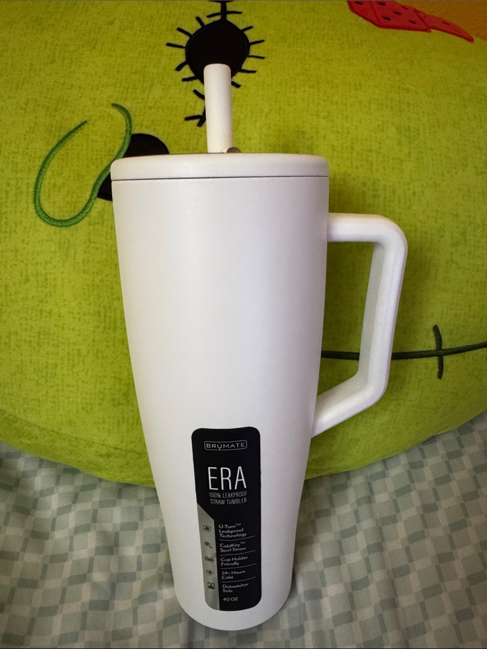 BrüMate ERA 40 oz White Straw Tumbler with Handle